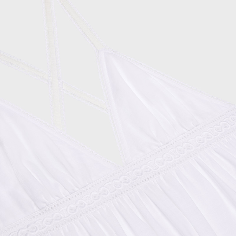 CROSS BACK MINI DRESS IN COTTON BATISTE 3