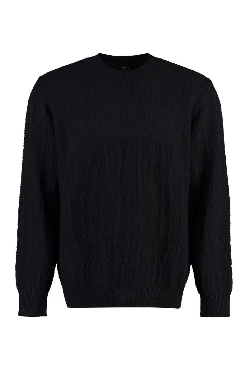 VERSACE CREW-NECK WOOL SWEATER - 1