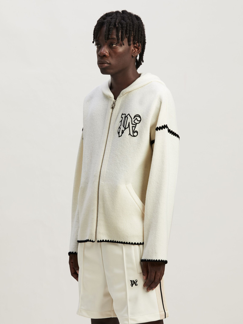 Monogram Zipped Knit Hoodie 4