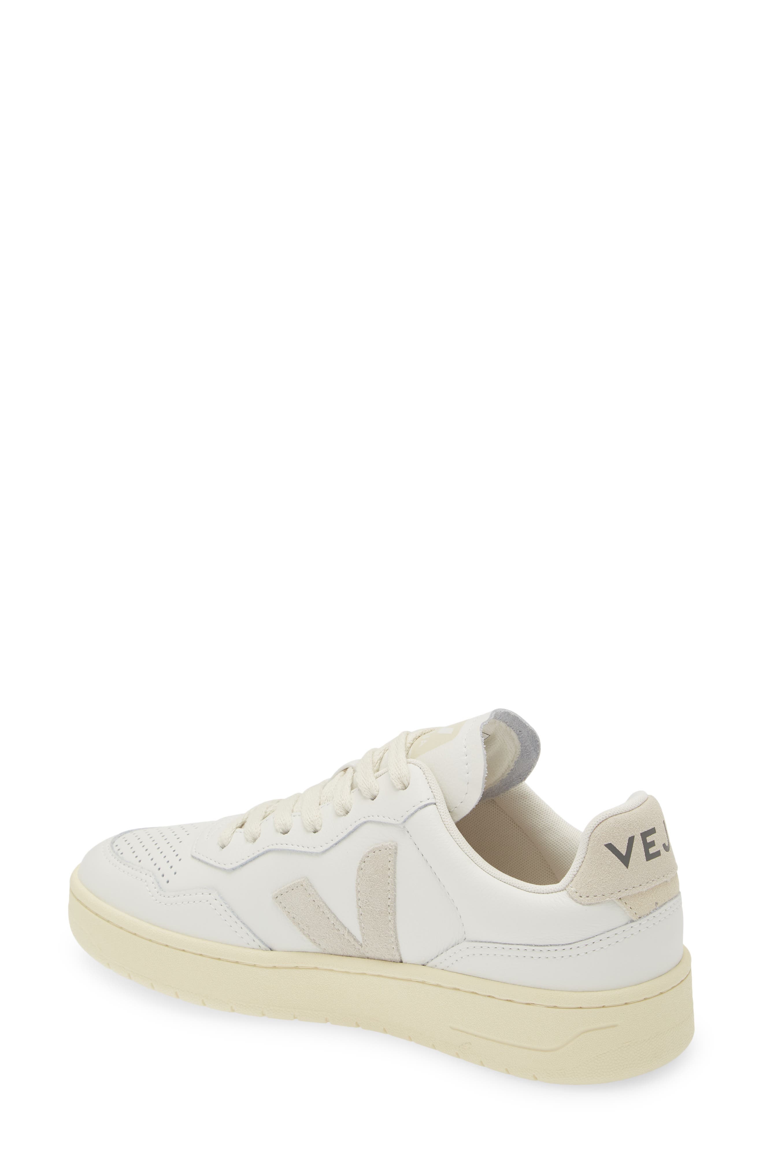 Veja V-90 Leather Sneaker in Extra-White/Natural at Nordstrom - 2