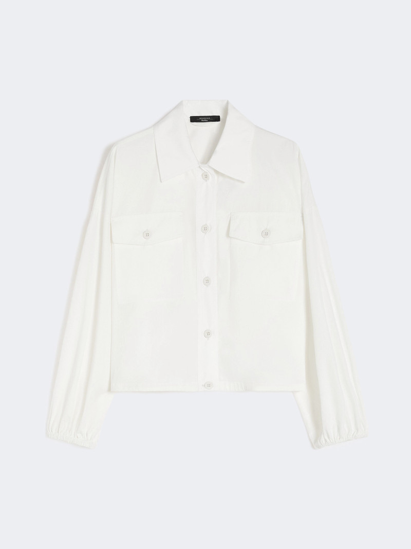 WKIORIGANO Oversized jacket in cotton poplin - IVORY 1
