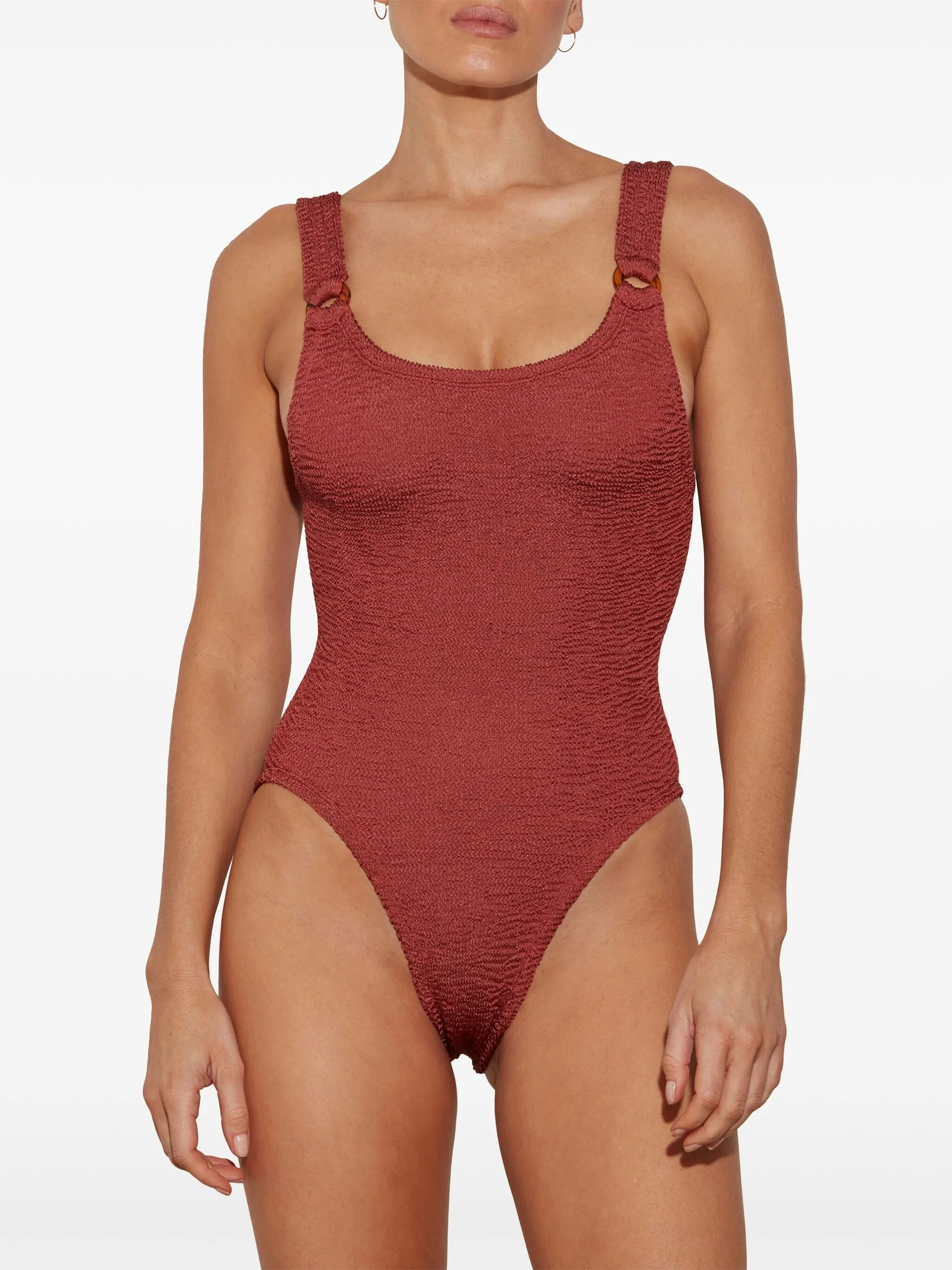 Domino crinkled-effect swimsuit - 2