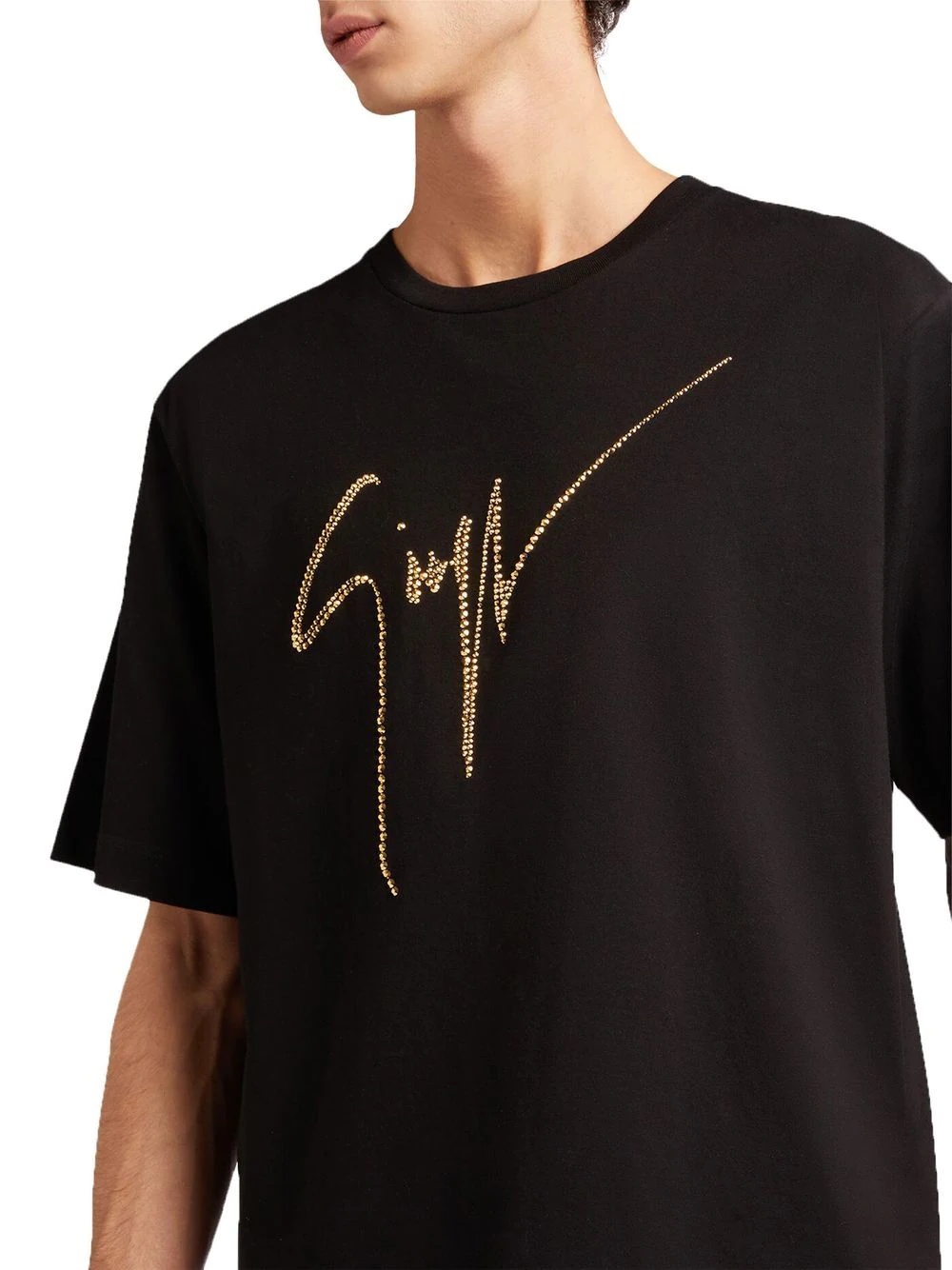 rhinestone-embellished logo T-shirt - 5