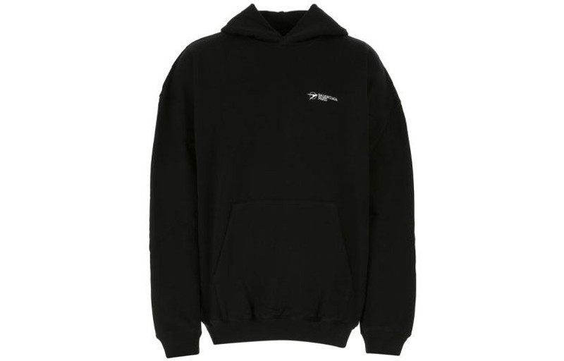 Men's Balenciaga SS21 Cotton Large hooded Long Sleeves Black 620973TKV871070 - 1