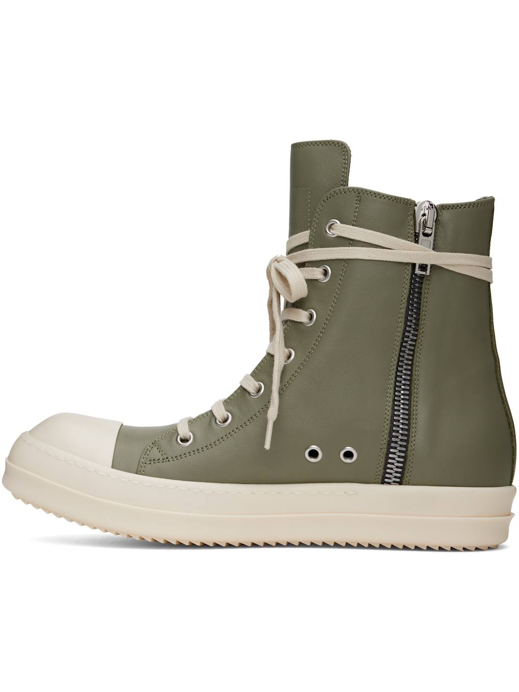 Green Hollywood Calf Leather Sneakers - 3