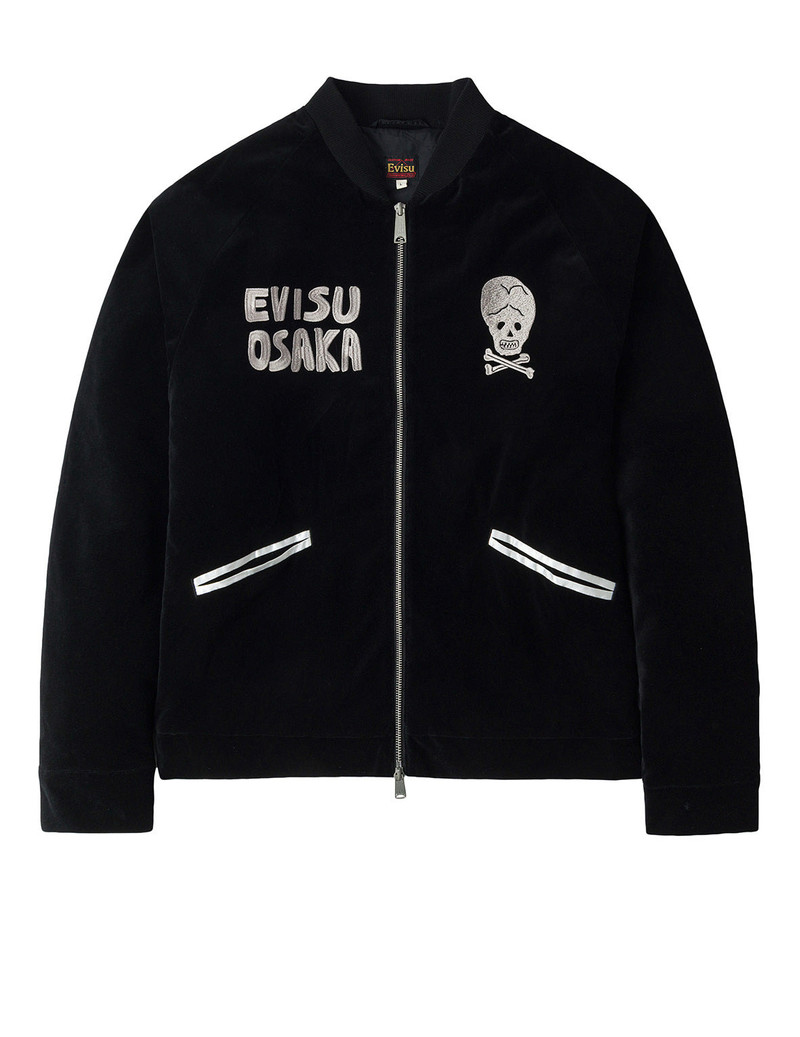 Vintage Velvet Regular Fit Padded Souvenir Jacket - 1