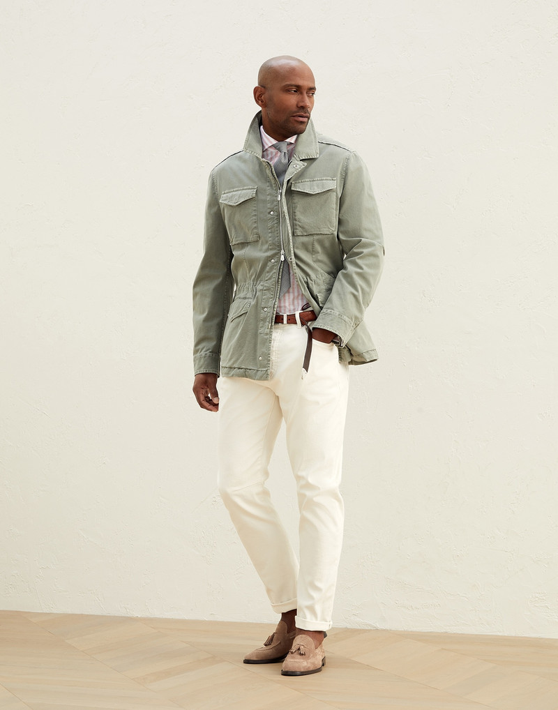 Brunello Cucinelli Dyed comfort denim leisure fit five-pocket trousers outlook