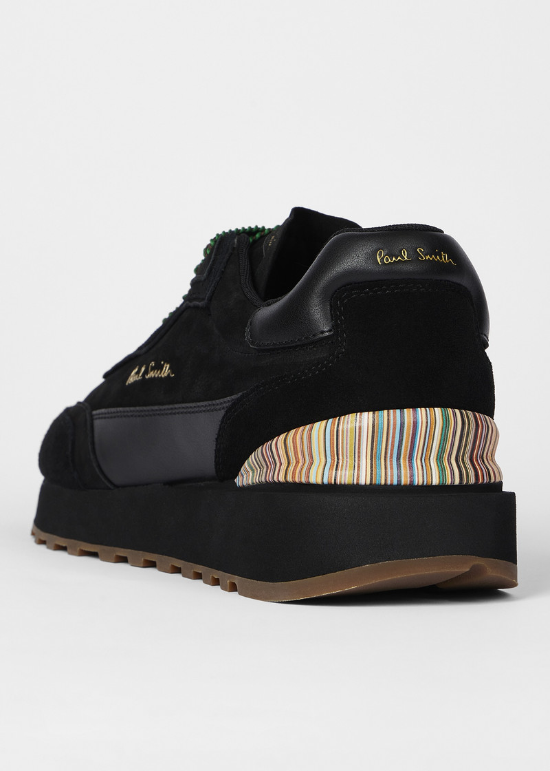 Black Leather 'Aston' Trainers 4