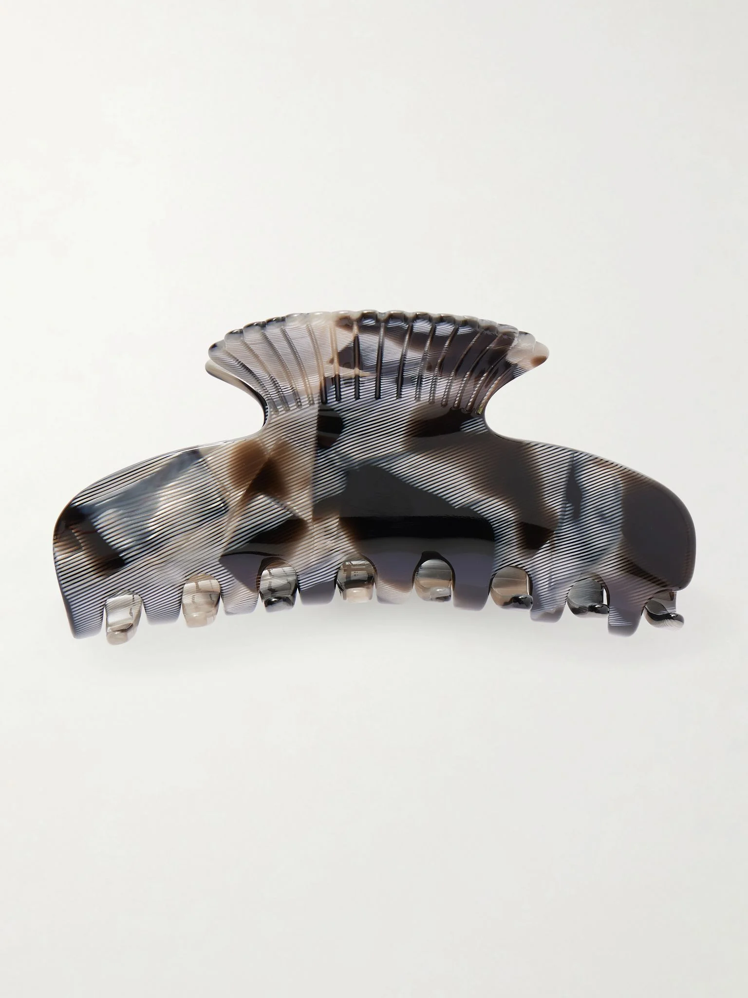 Fan Shell acetate hairclip Black - 1