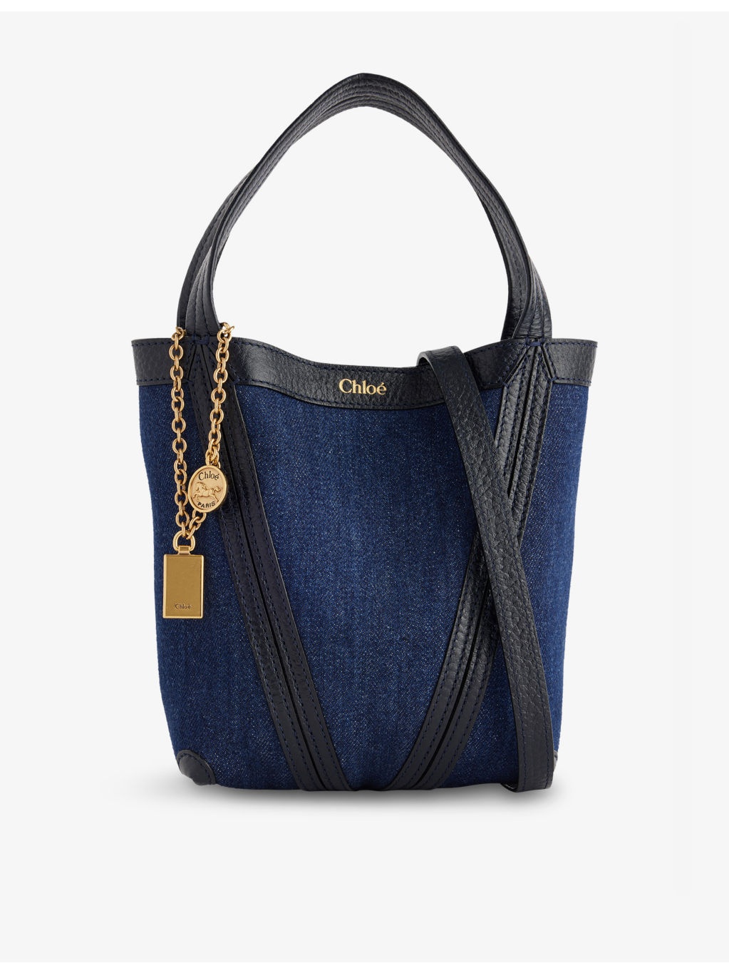 Spin Small Denim And Leather Tote Bag - 1