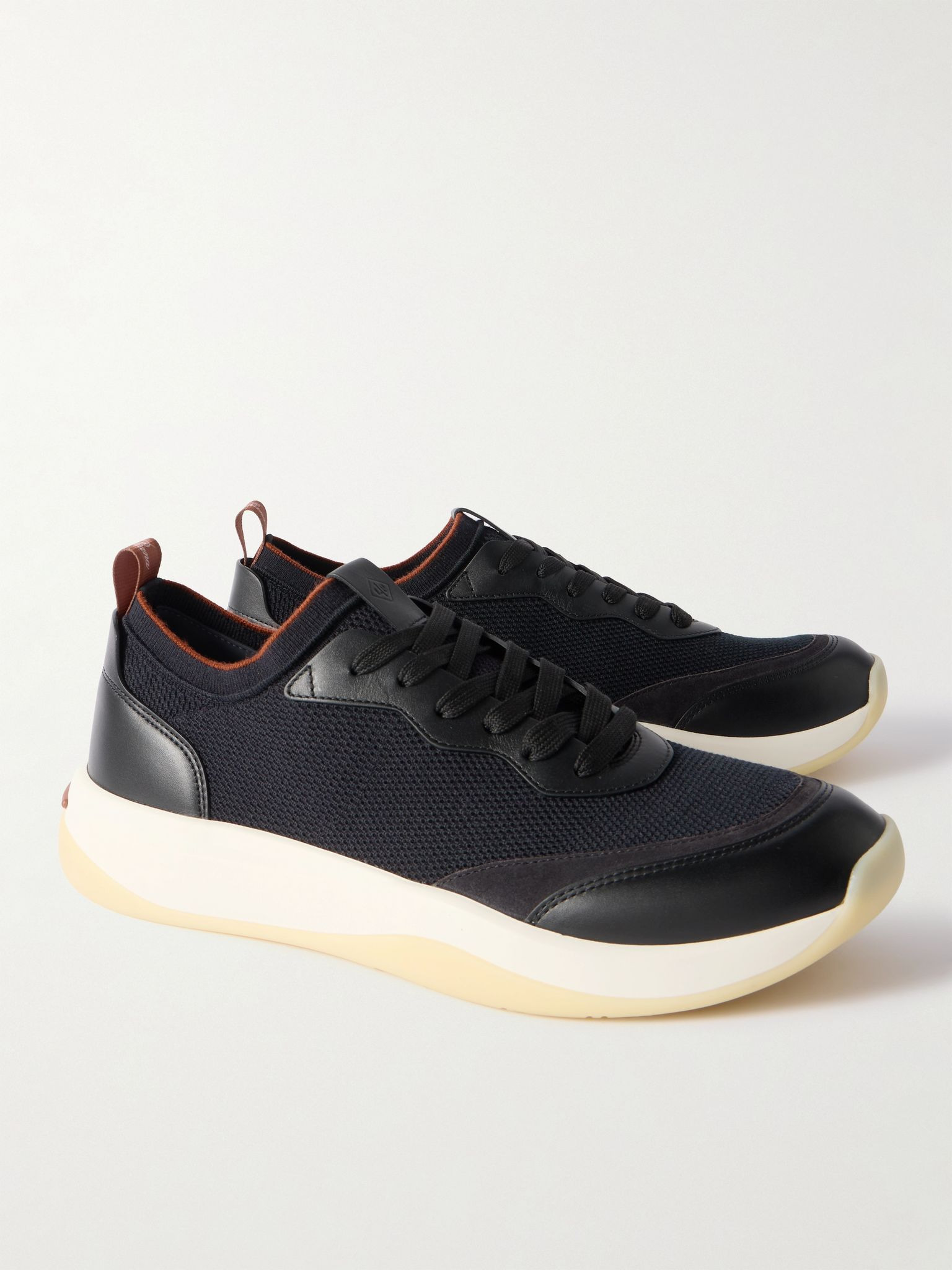 410 LP Walk Leather-Trimmed Wish® Wool Sneakers Black - 3