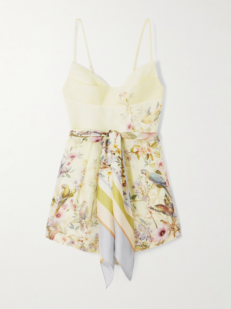Rebellion Printed Linen And Silk-blend Playsuit 1