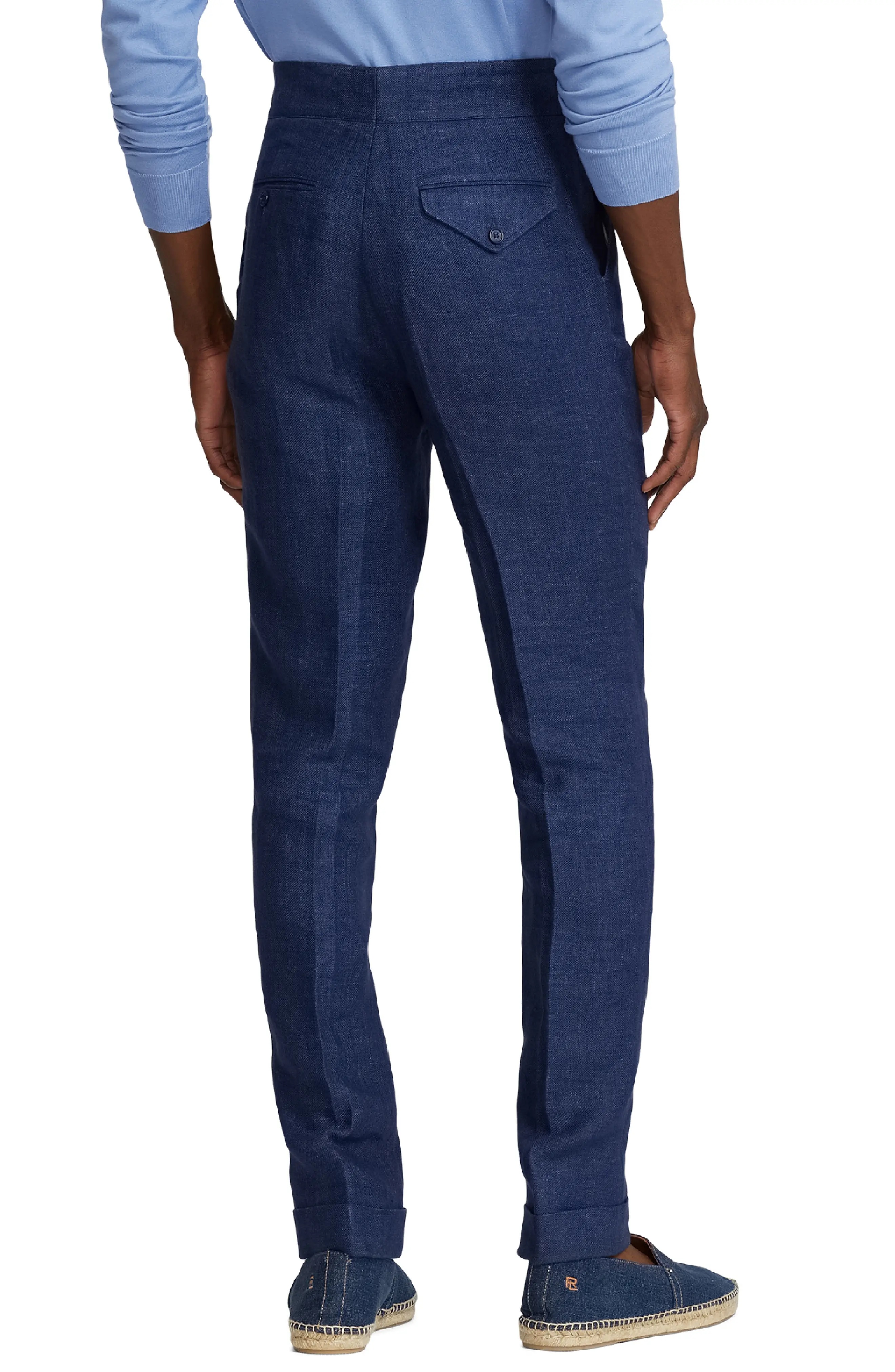 Byron Pleated Cuff Hem Linen Trousers - 2