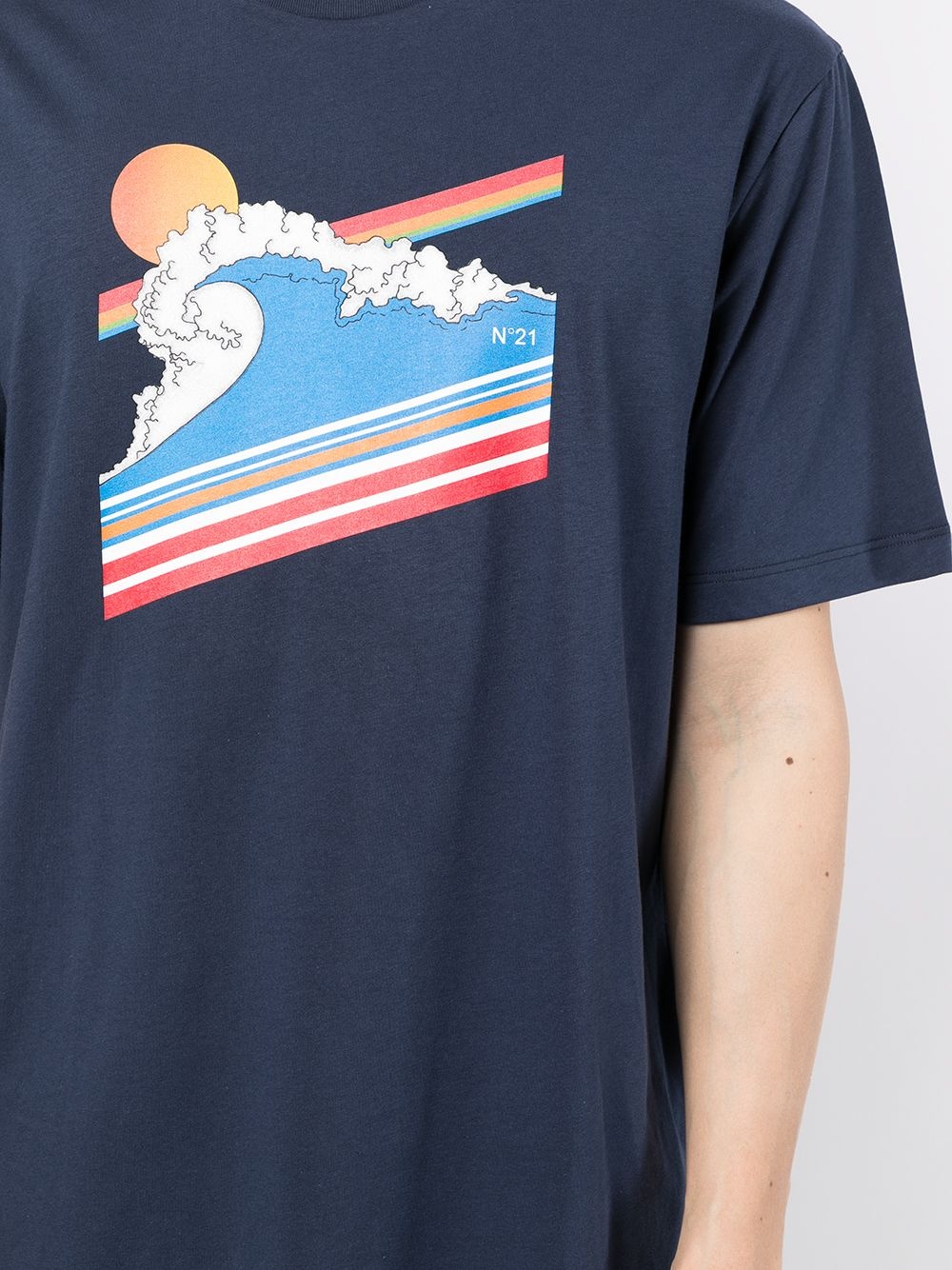 sun wave graphic print T-shirt - 5