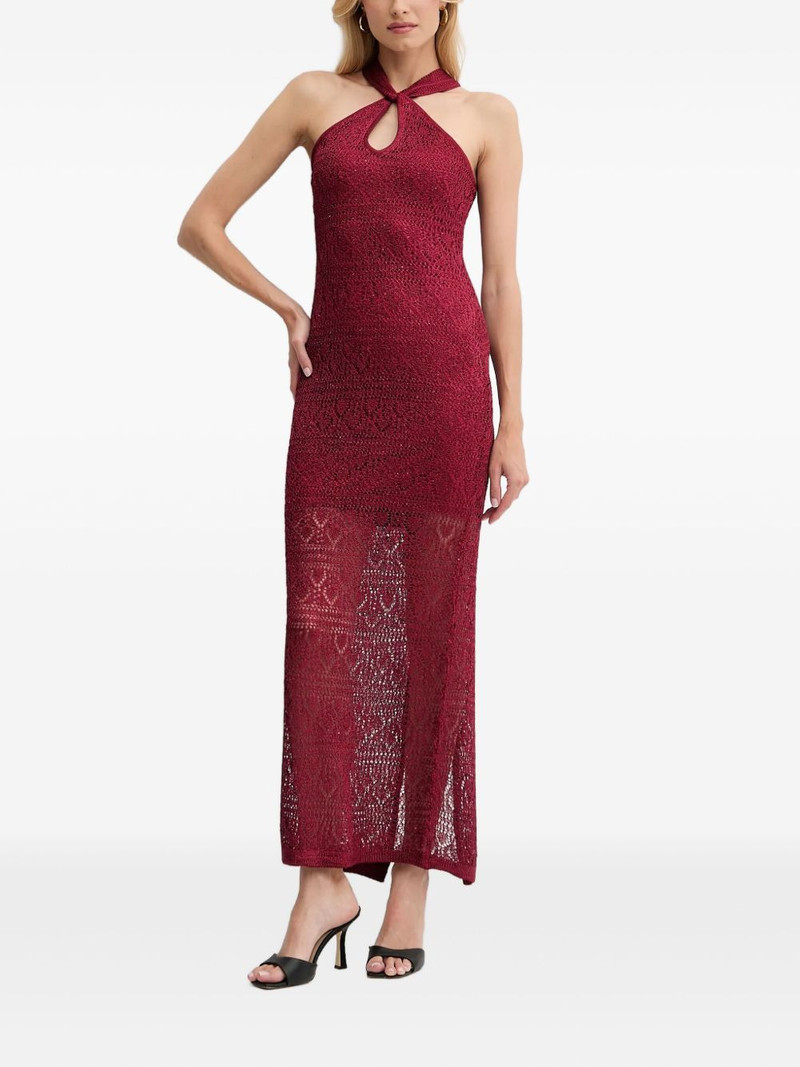 halterneck knitted maxi dress 1