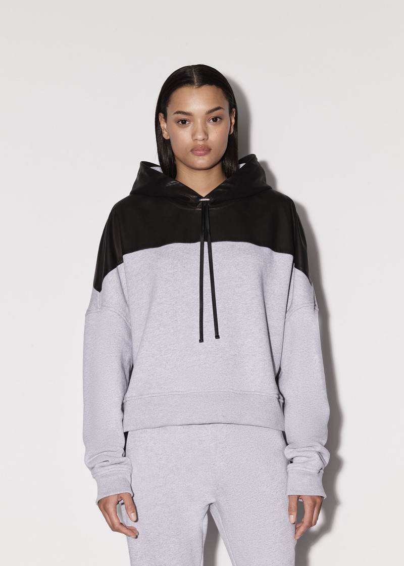 AMIRI LEATHER HYBRID HOODIE outlook
