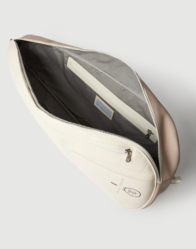 Grained leather tennis racket cover 5