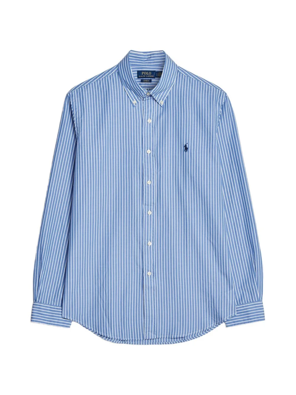 logo-emboridered striped shirt - 1