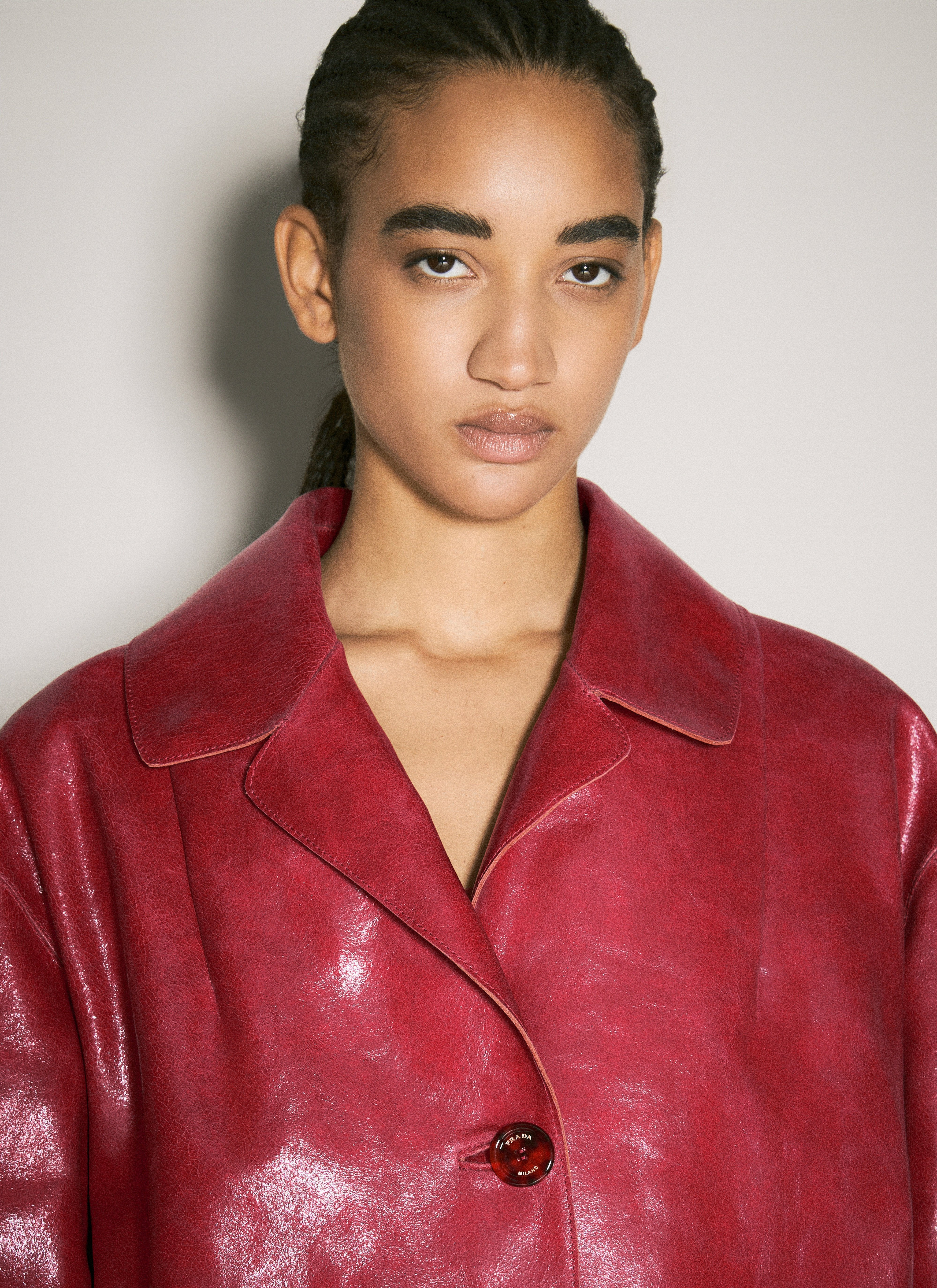 Prada Women Crackle Suede Coat - 4