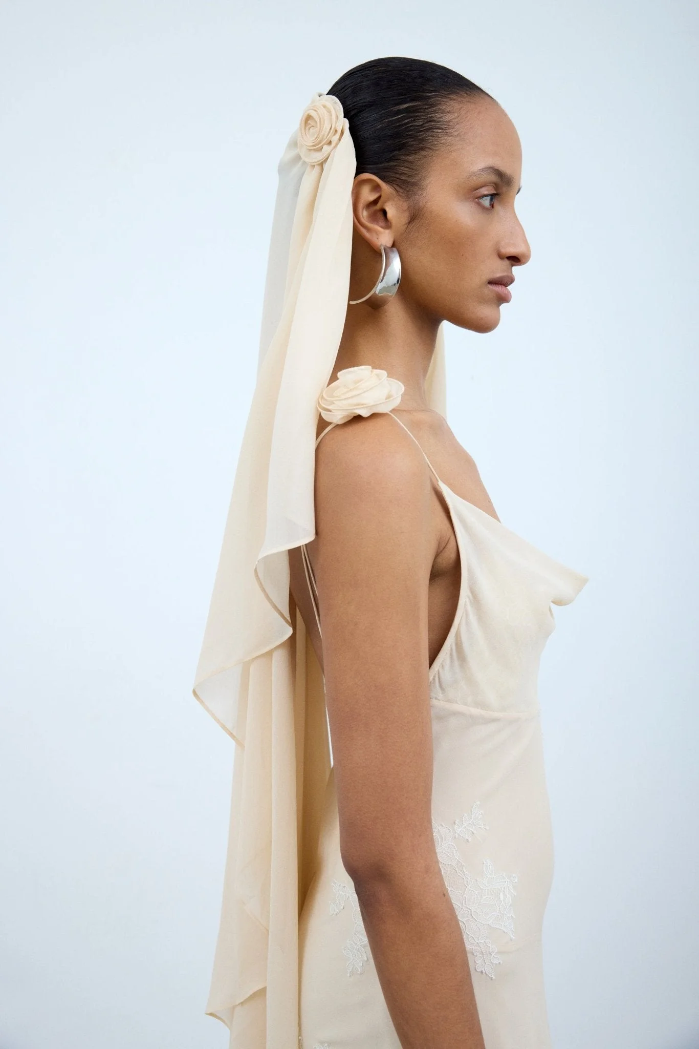 LYRA VEIL IN ANTIQUE SILK CHIFFON - 1