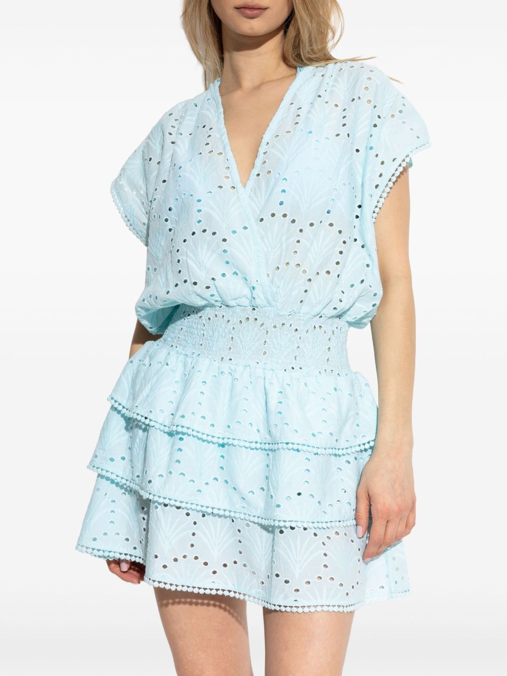 送料関税込★Melissa Odabash★クロシェトリム ミニドレス Jess Jess Blue Tropical Dress | Official Site