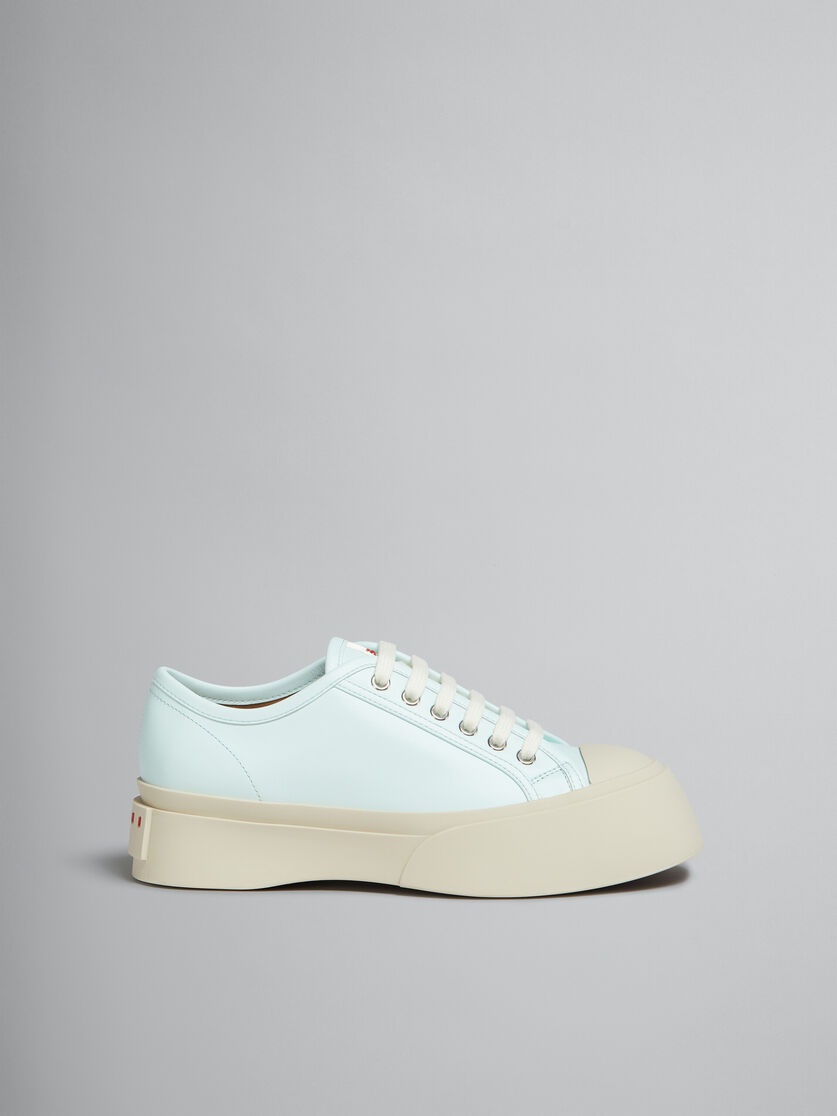 LIGHT BLUE NAPPA LEATHER PABLO LACE-UP SNEAKER - 1