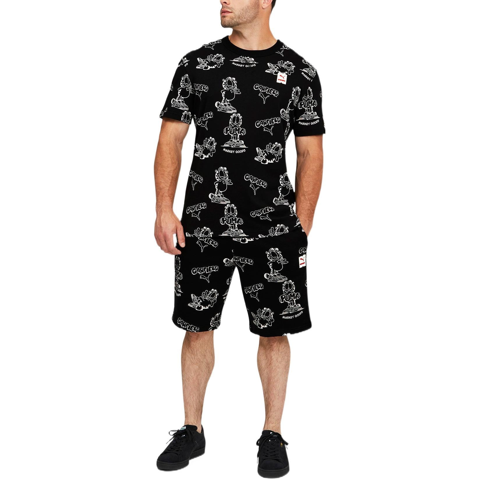 PUMA x Garfield All Over Printed Shorts 'Black' 534437-01 - 3