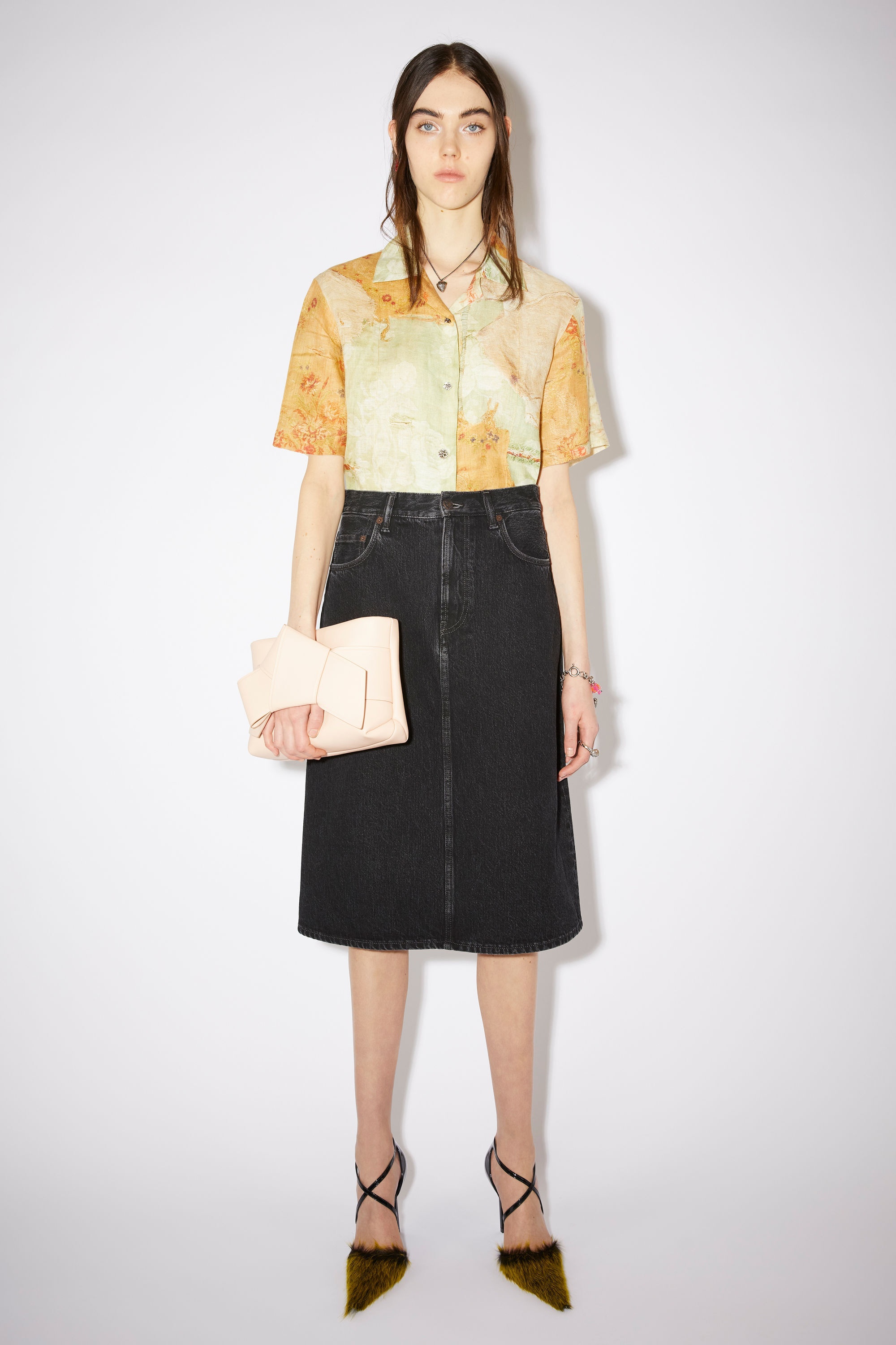 Denim midi skirt - Vintage black - 2