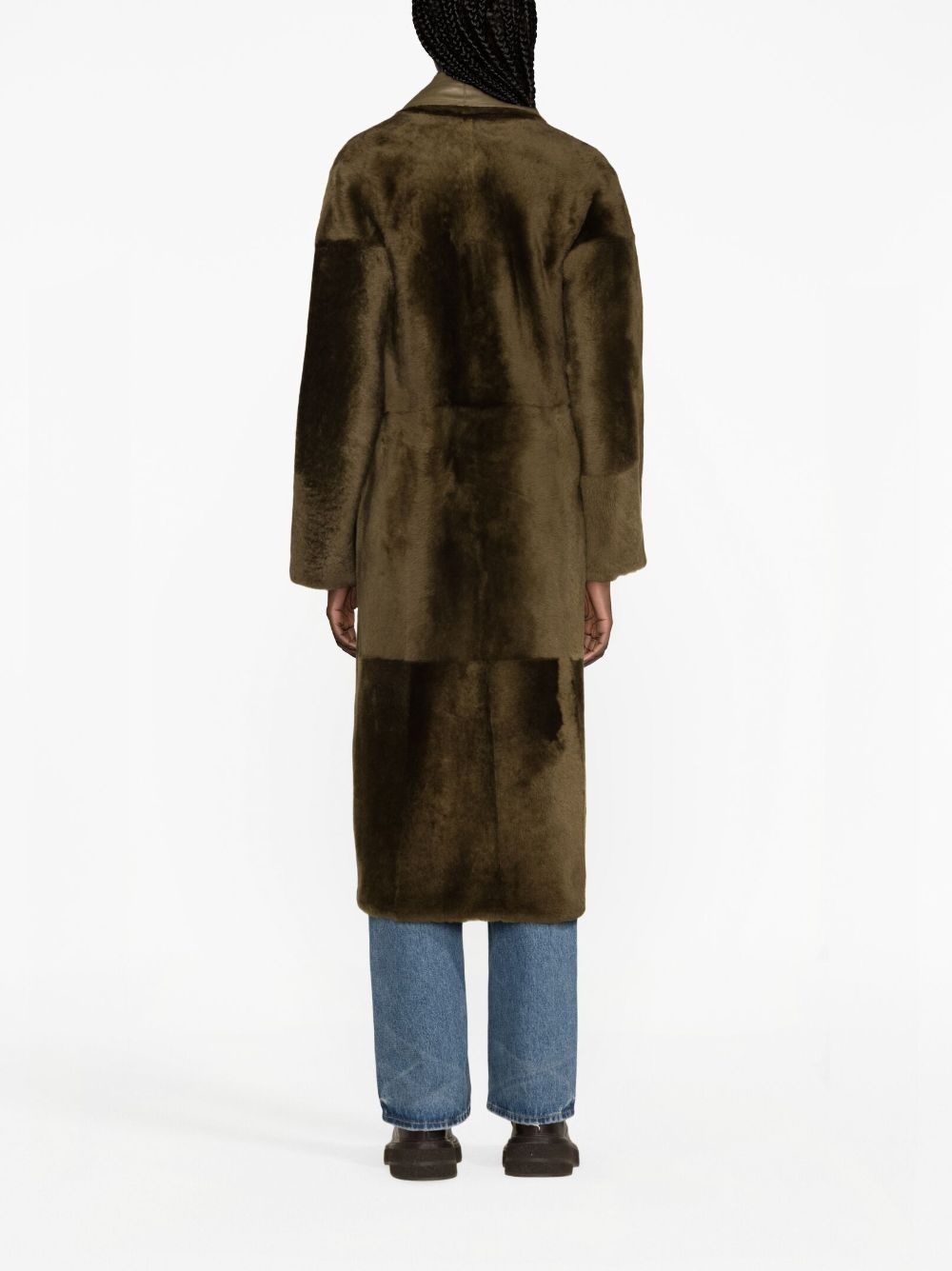 belted leather coat - 4