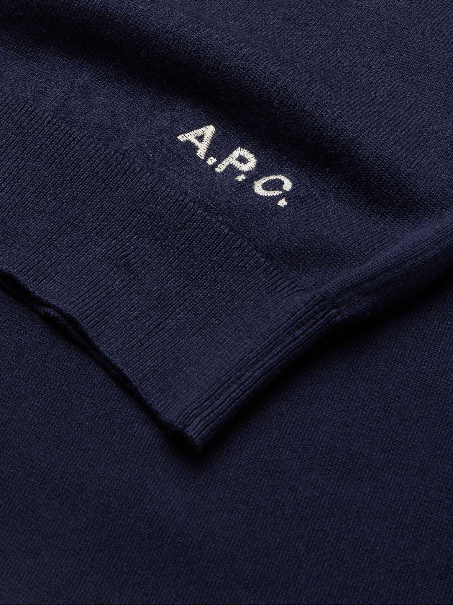 Logo-Embroidered Cotton and Cashmere-Blend Sweater - 3