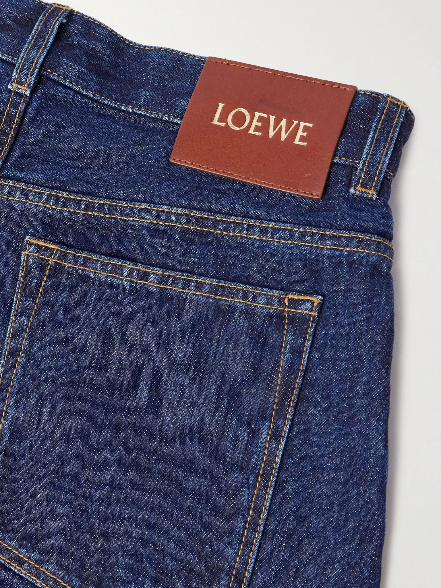 Wide-Leg Logo-Appliquéd Jeans Blue - 5
