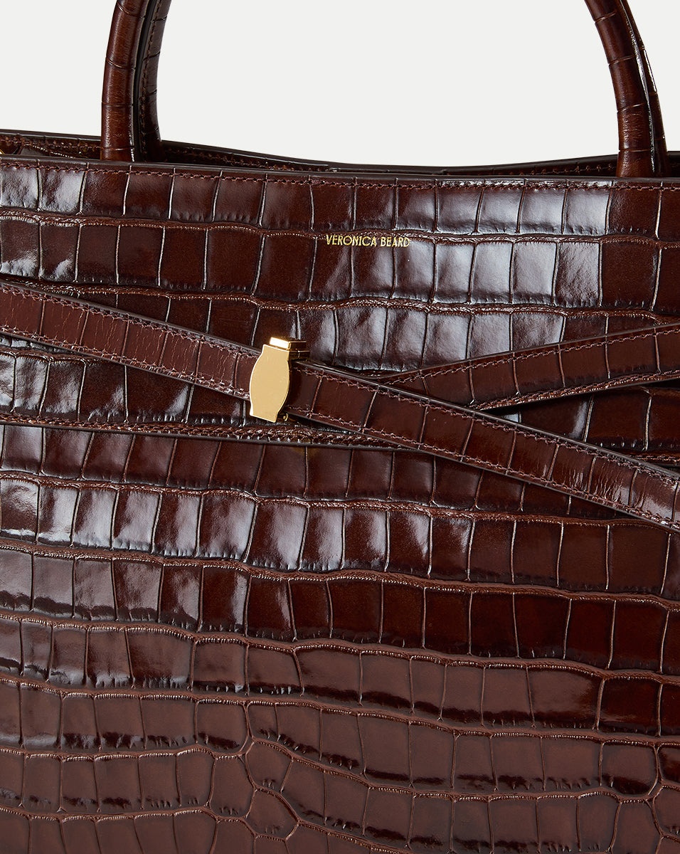 LARGE CROC-EMBOSSED VERONICA BEARD DASH BAG - 3