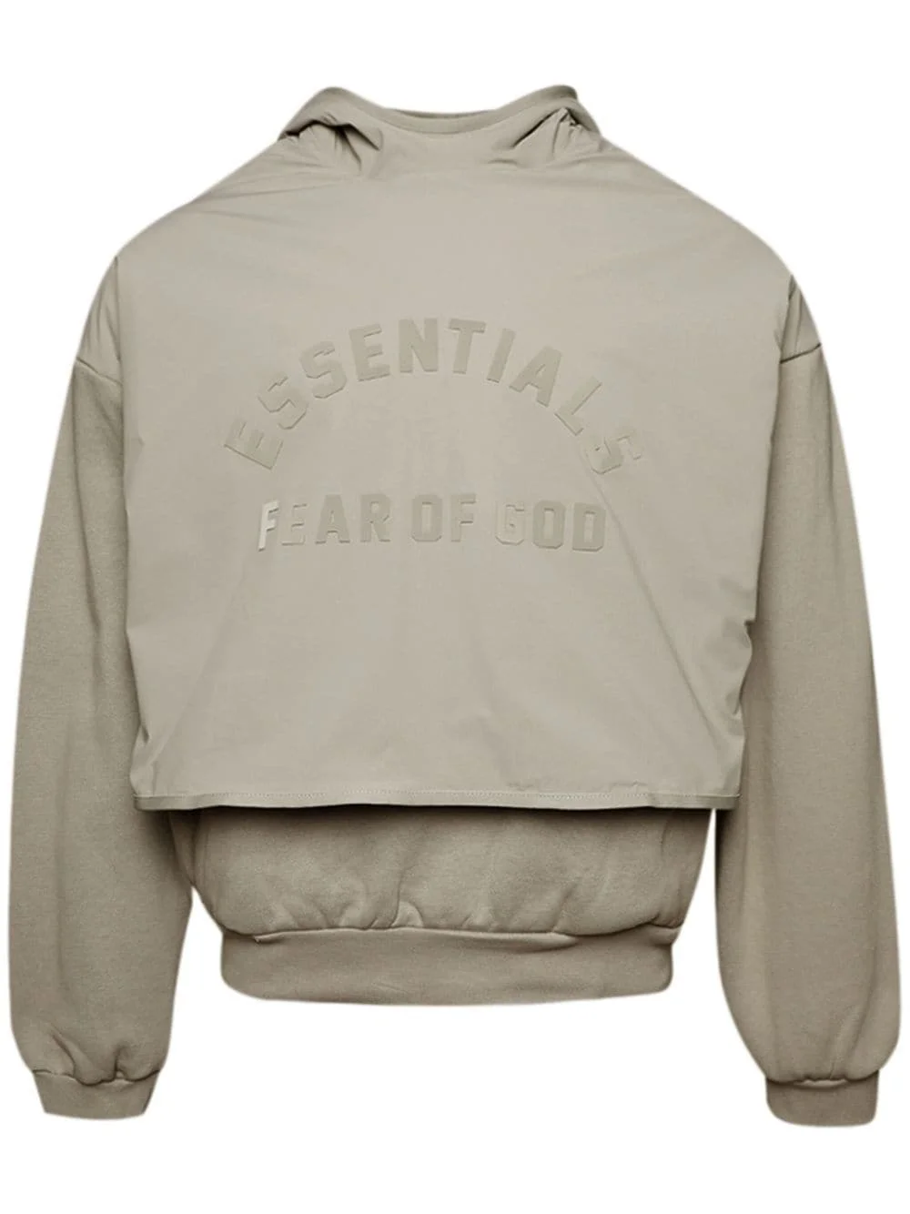 layered logo-print fleece hoodie - 1