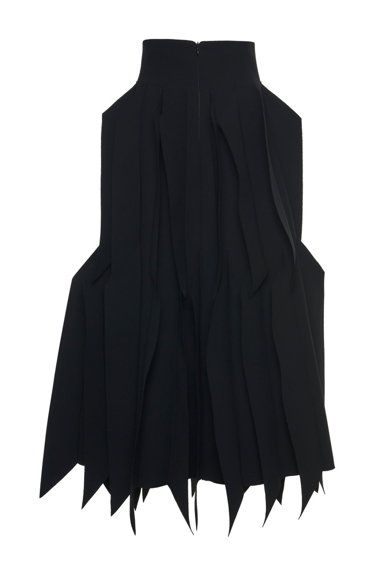 SKIRT WITH PANEL APPLIQUE BLACK 7