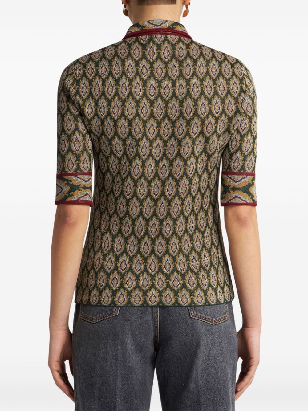 half-sleeves jacquard polo shirt - 4
