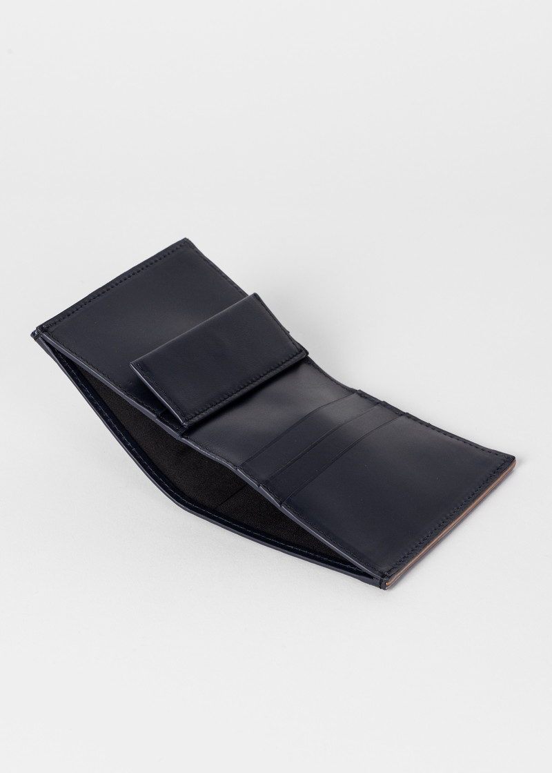 Dark Navy Leather Billfold And Coin Wallet 3