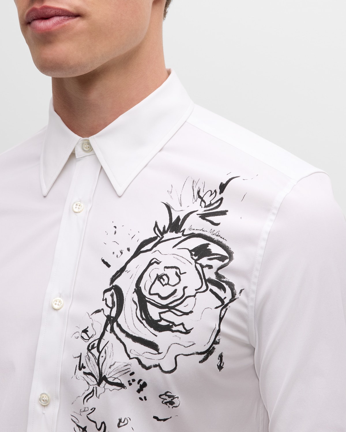 Men's Wax Floral-Print Dress Shirt - 5