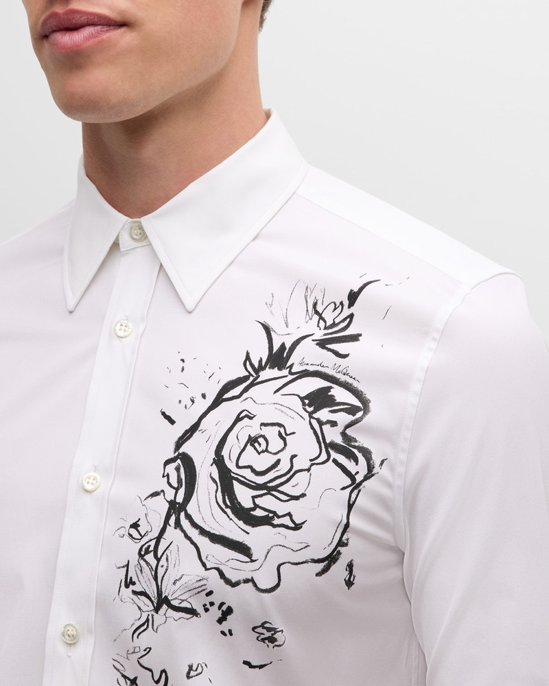 Men's Wax Floral-Print Dress Shirt 5