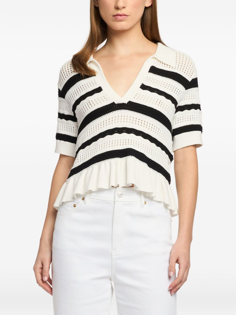 Elvire striped-ruffled sweater 3