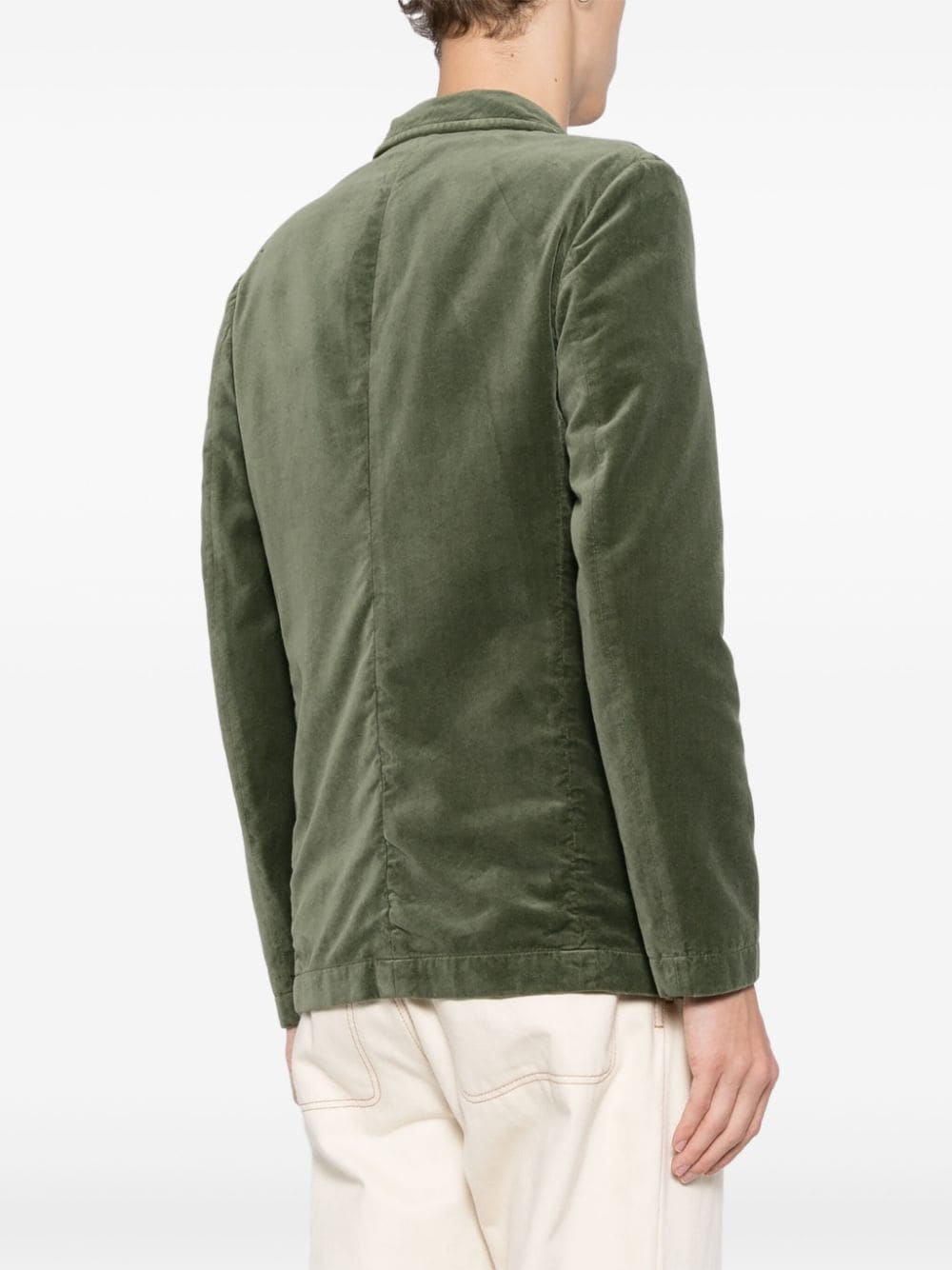 velvet single-breasted blazer - 4