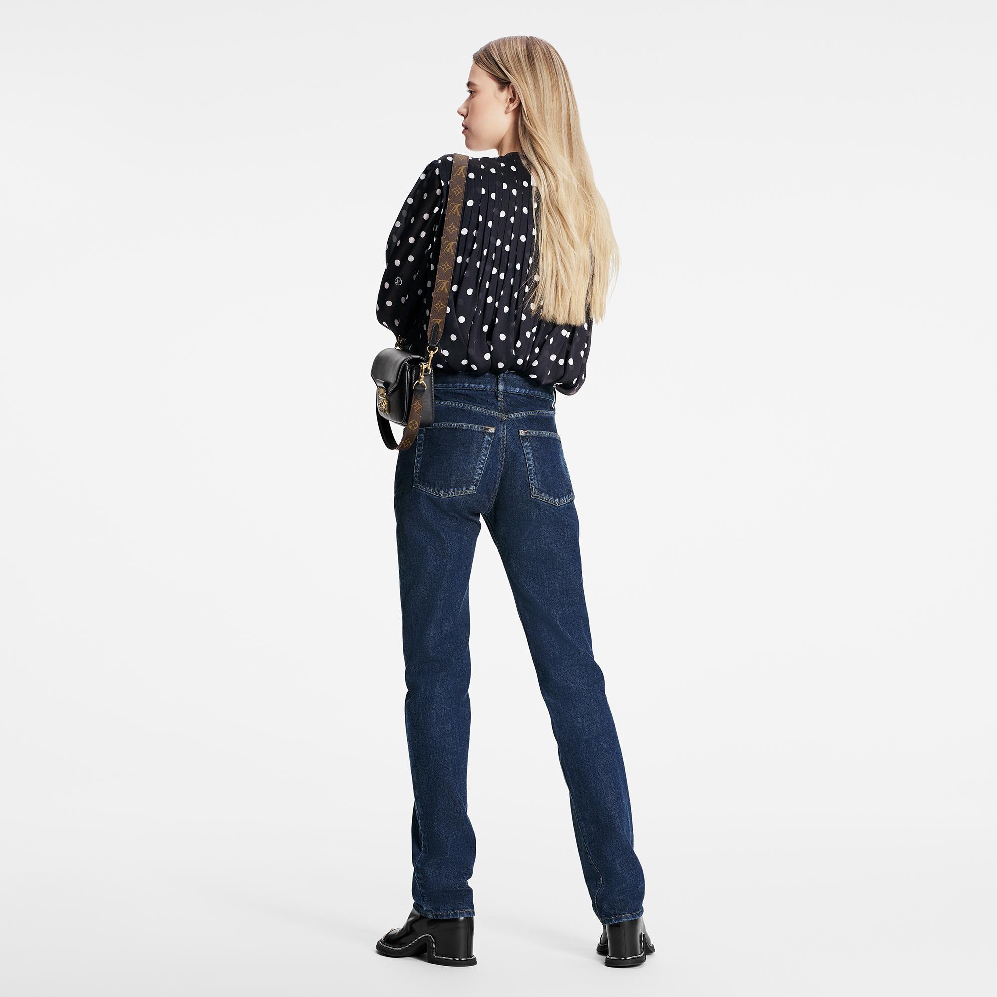 Monogram Patch Straight-Cut Jeans - 4