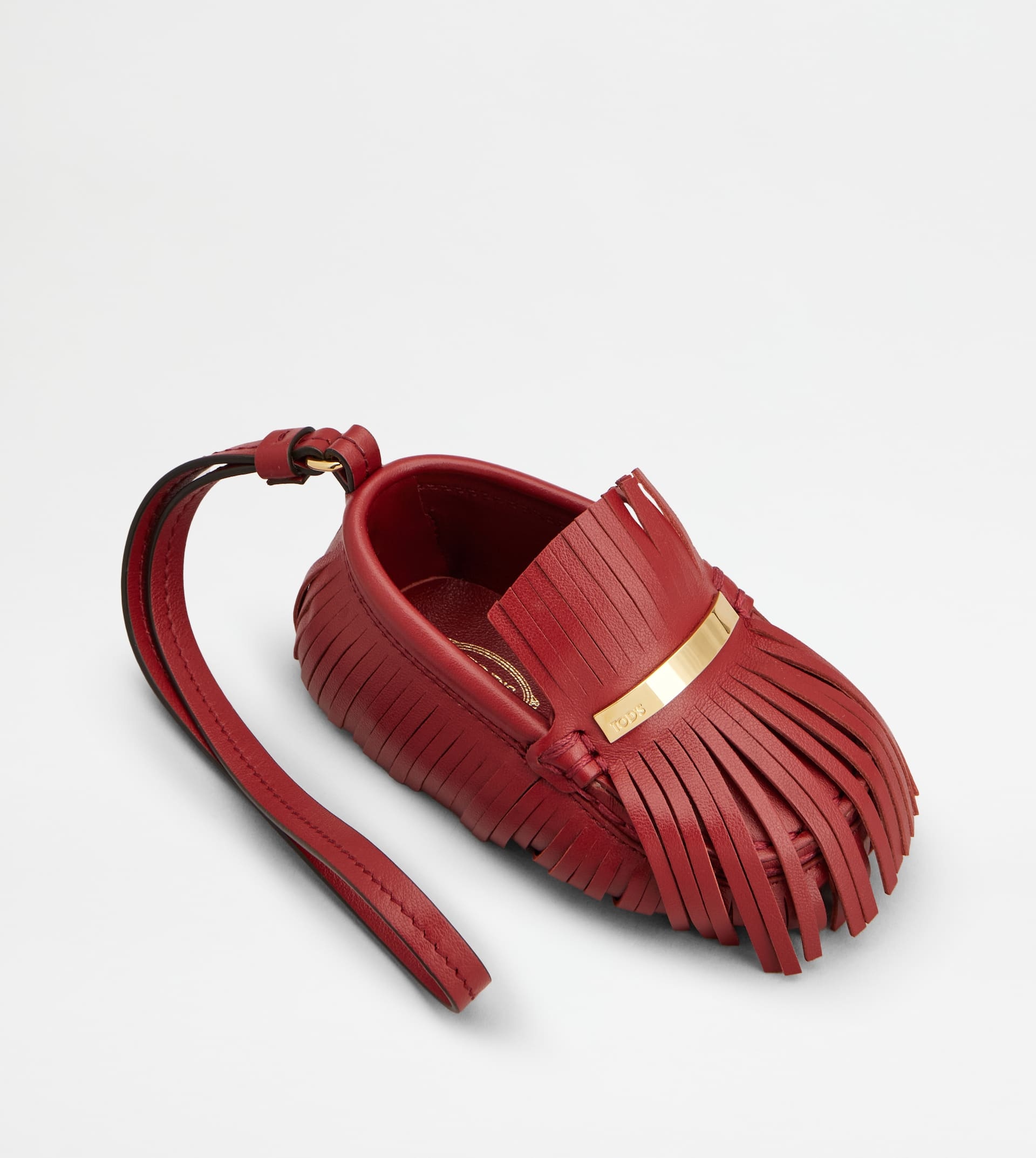 GOMMINO DRIVING SHOE CHARM IN LEATHER - RED - 2