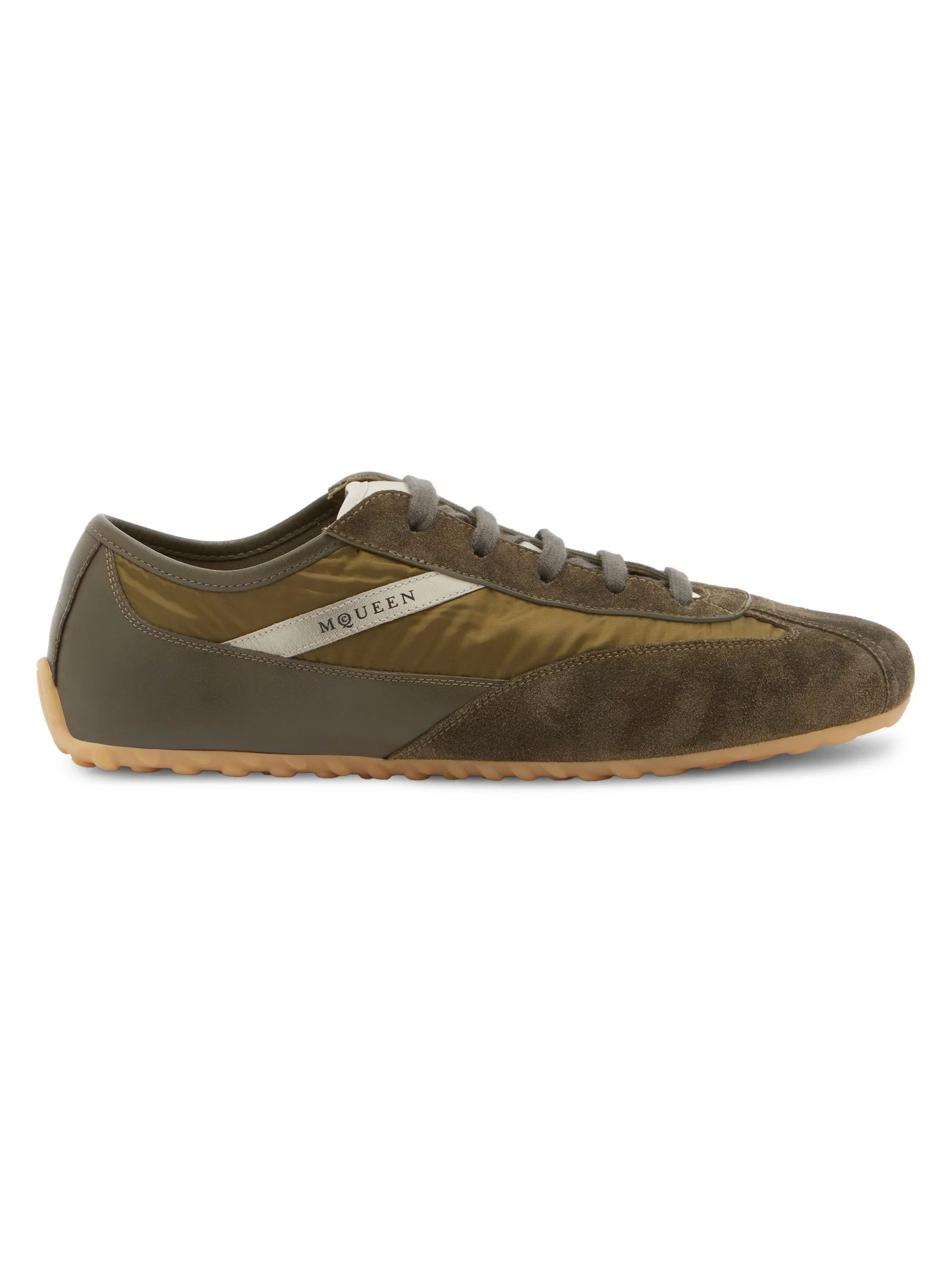 Men's Boxe Suede & Nylon Low-Top Sneakers - Green Olive - 1