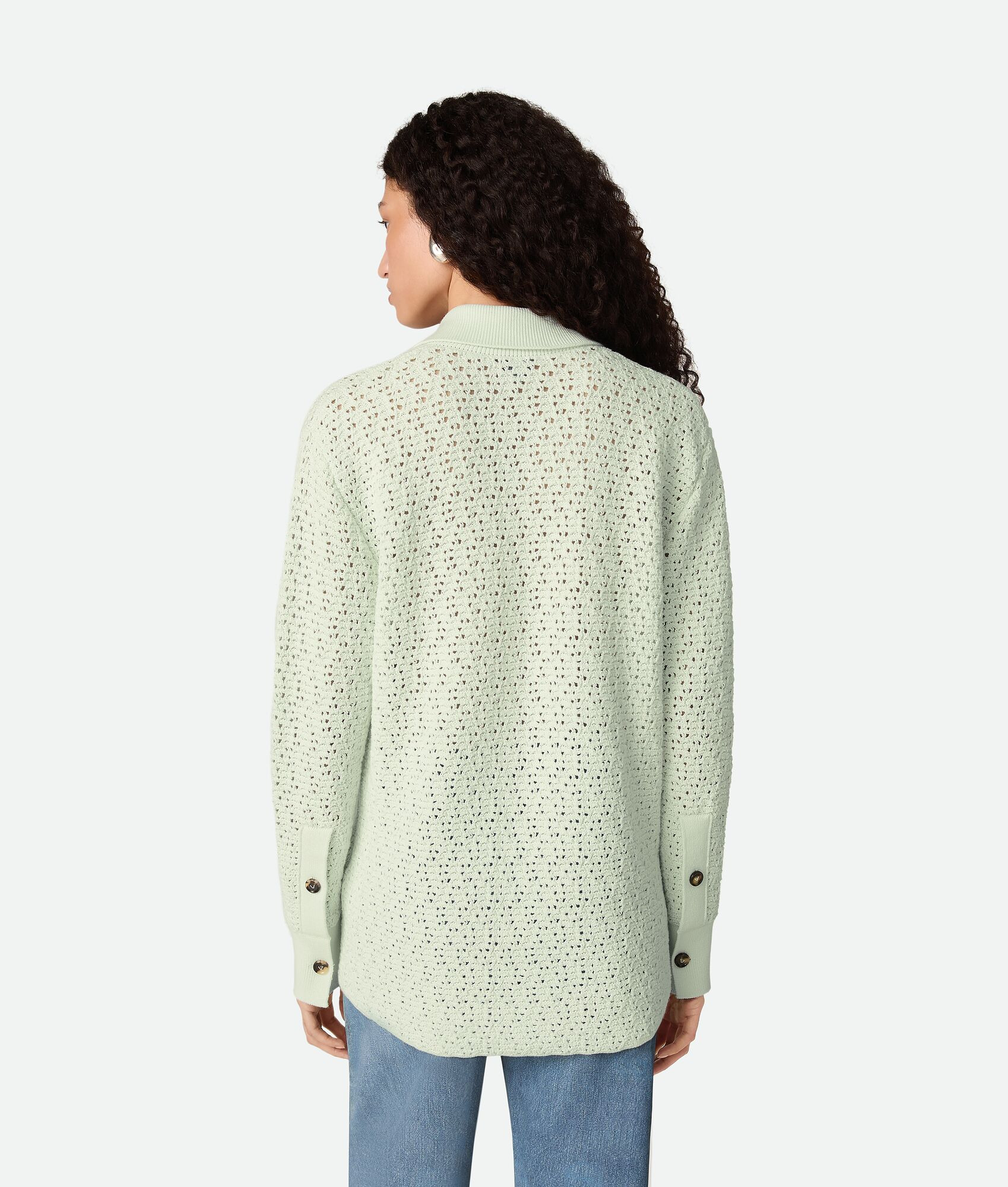 Cotton Crochet Knit Shirt - 3