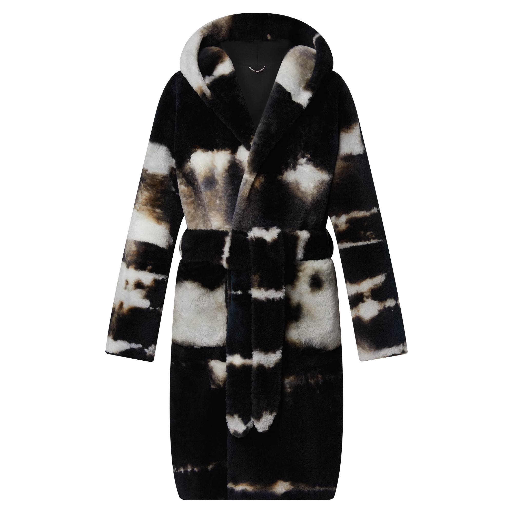 Tie-Dye Shearling Bathrobe Coat - 1