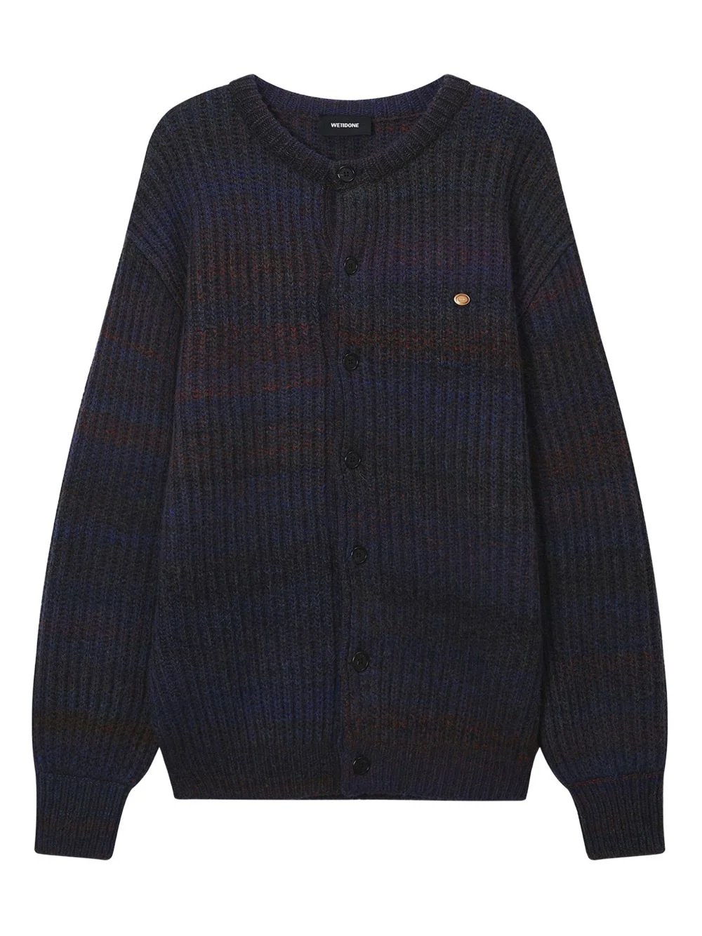 button ribbed cardigan - 1