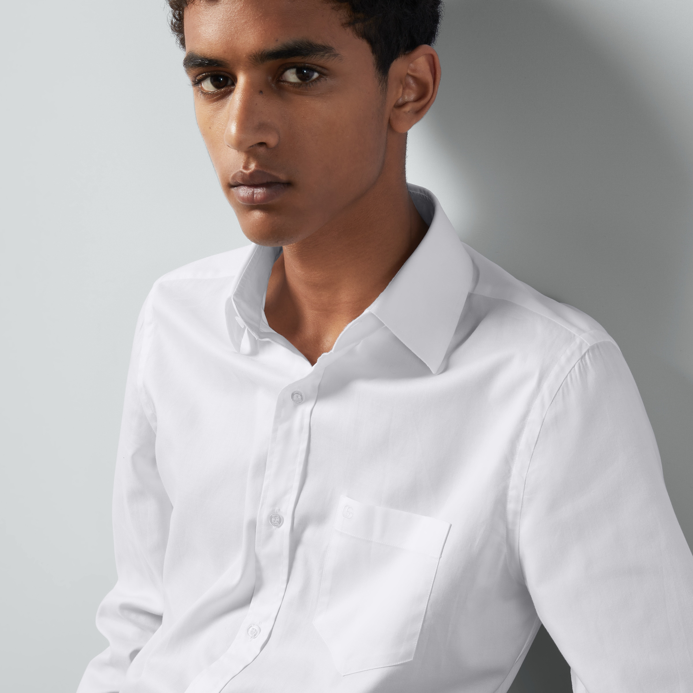 Cotton shirt with Double G embroidery - 3
