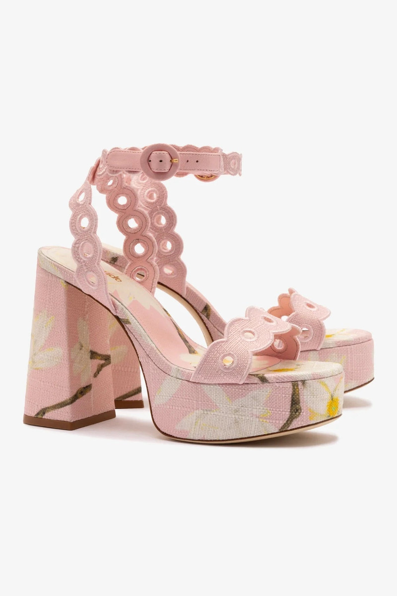 Dolly Broderie Sandal In Tulip Printed Raffia 3