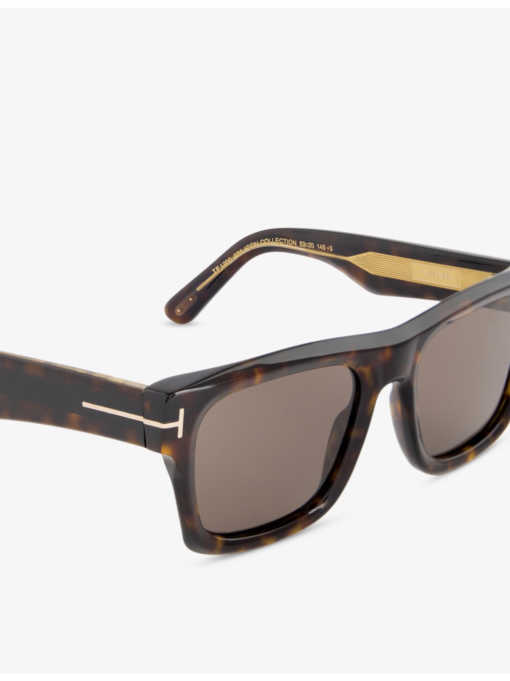 TF1284 52N Marlon Square-Frame Tortoiseshell Acetate Sunglasses - 3