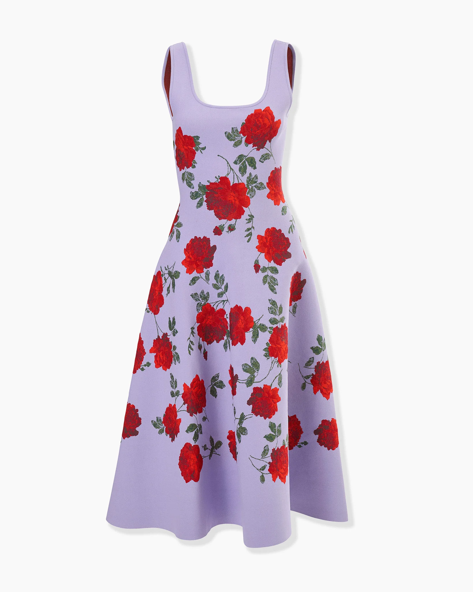 Rose Jacquard Fit-and-Flare Dress - 1
